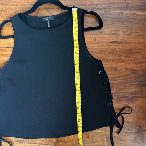 rag & bone Black Tank Top with Side Ties - Picture 4 of 5